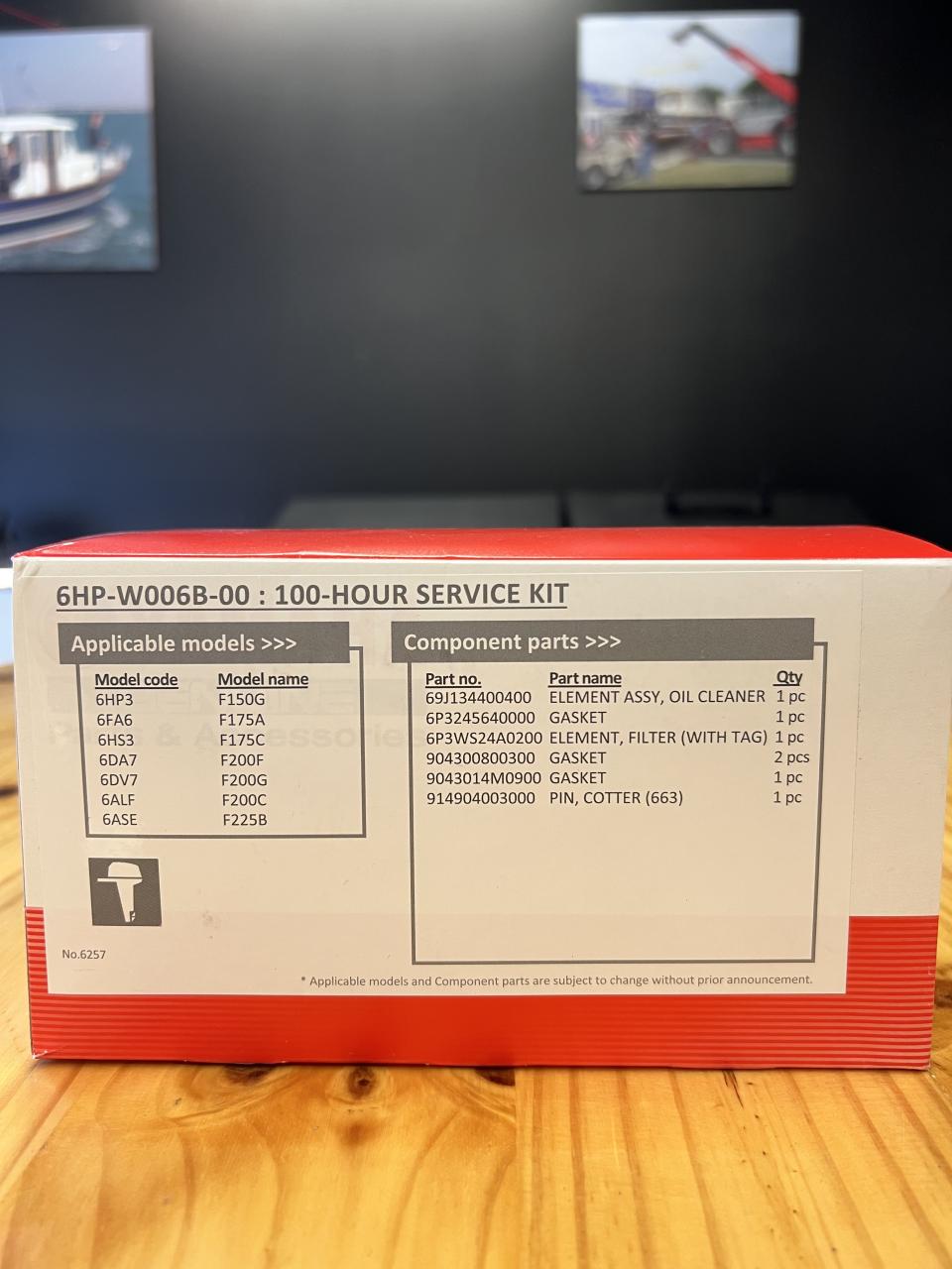 kit entretien 100 heures moteur F150 à F225