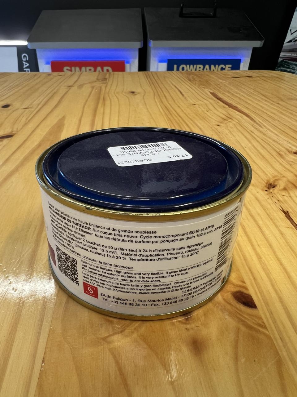 LAQUE MONOCOMPOSANTE SL1 - BLEU SAPHIR 250ML - SOROMAP